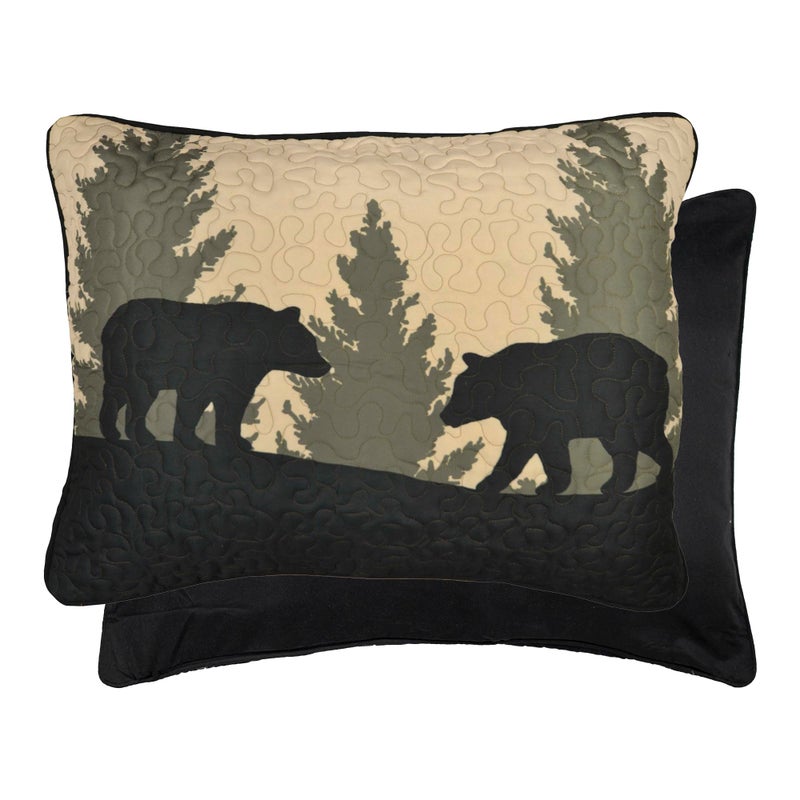 Donna Sharp Decorative Pillow Sham with Bear Walk (Plaid) Design and Easy-to-Remove Zip Closure - Blends Seamlessly with Bedding Sets, Blankets, and Quilts - King - 36" x 20" - Image 1